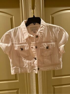 Light Pink Cropped Jean Jacket for Kids by Think Tank